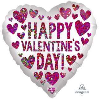 Anagram Happy Valentine's Day Sequins Satin Luxe Standard HX Foil Balloons S40