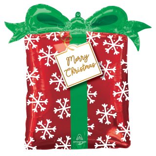 Anagram Christmas Present SuperShape Foil Balloons 25"/63cm w x 27"/68cm h P30