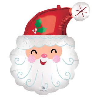 Anagram Smile Santa SuperShape Foil Balloons 19"/48cm w x 27"/68cm h P35
