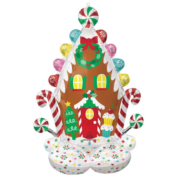 Anagram Gingerbread House AirLoonz Foil Balloons 32"/81cm w x 51"/129cm h P70