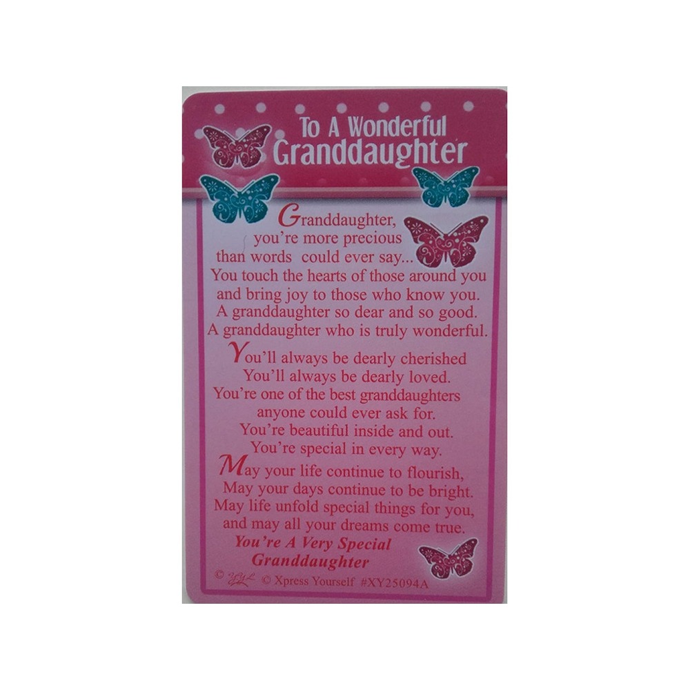 To A Wonderful Granddaughter - XY25094