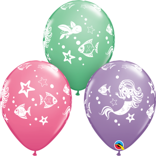 11″ ROUND 6CT RETAIL PKG - MERRY MERMAID & FRIENDS