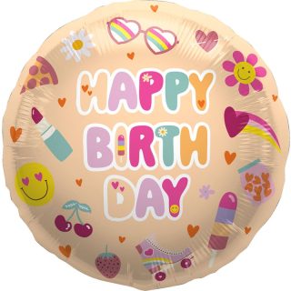 Folat - Foil Balloon - "Happy Birthday" - Boho Girlz - 45 cm - 25038
