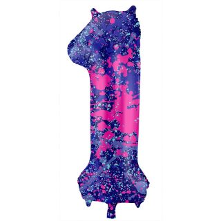 Foil Balloon Paint Splash Number 1 - 34" - 63901