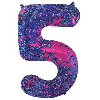 Foil Balloon Paint Splash Number 5 - 34" - 63905