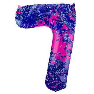 Foil Balloon Paint Splash Number 7 - 34" - 63907
