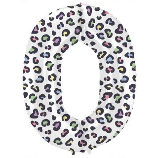 Foil Balloon Bright Panther Number 0  - 34" - 63910