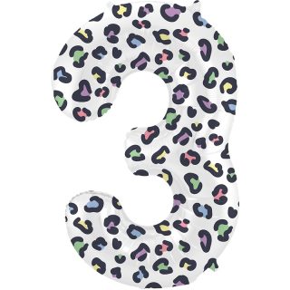 Foil Balloon Bright Panther Number 3 - 34" - 63913