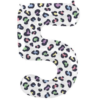Foil Balloon Bright Panther Number 5 - 34" - 63915