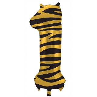 Foil Balloon Number 1 Tiger Chic - 34" - 64161