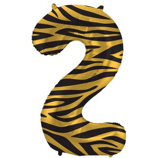 Foil Balloon Number 2 Tiger Chic - 34" - 64162