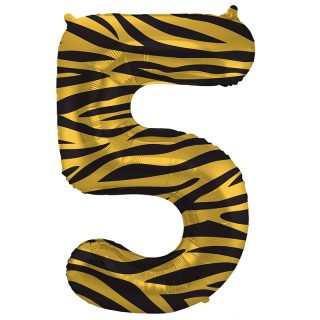 Foil Balloon Number 5 Tiger Chic - 34" - 64165