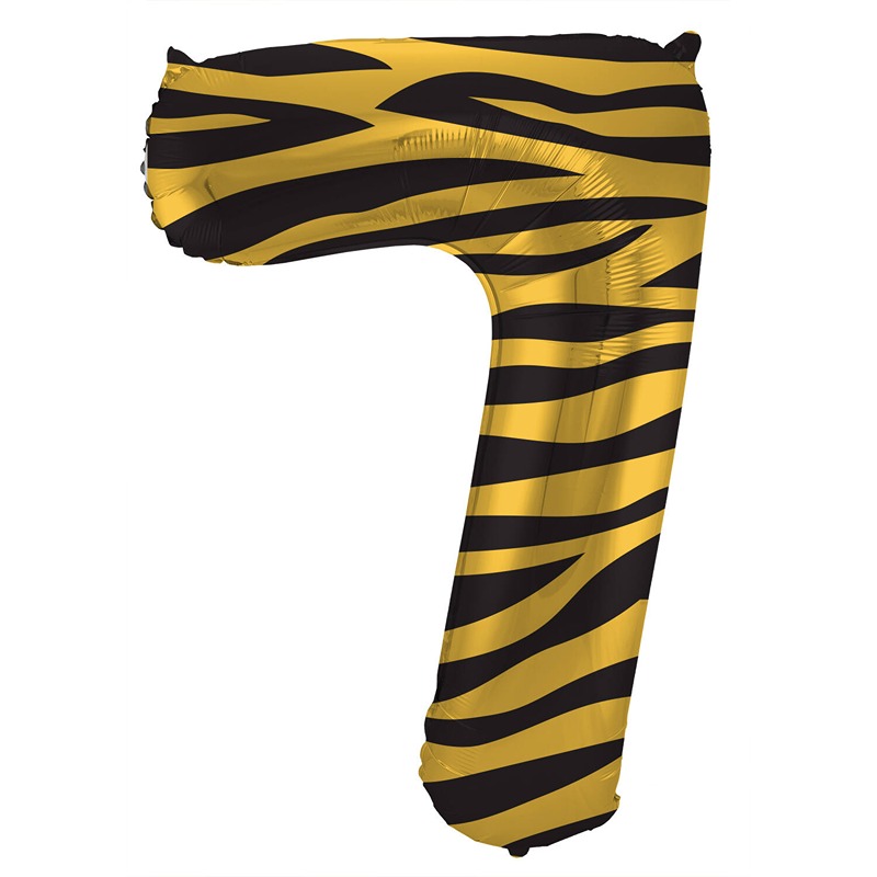 Foil Balloon Number 7 Tiger Chic - 34" - 64167