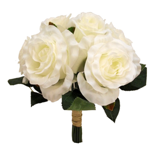 28cm LARGE ROSE BUNDLE (9 HEADS) IVORY - 885347