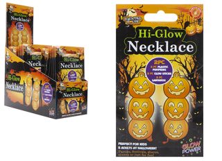 2PC ORANGE PUMPKIN GLOW NECKLACE - 5050565492029