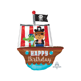 Anagram - Pirate Ship Happy Birthday SuperShape - 34" - 3561001