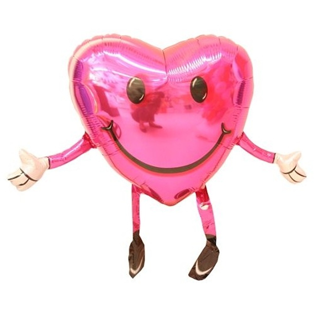Anagram 19" Pink Heart Smile Balloon Buddie AirWalker - 19" x26" - 25639
