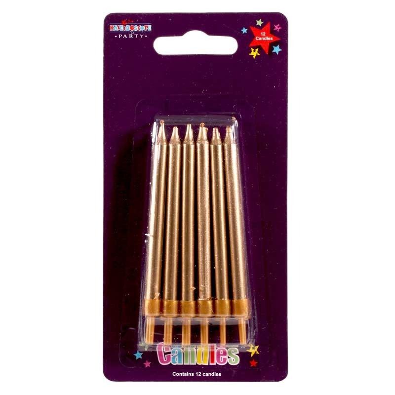 Straight Candles Gold - Pack of 6