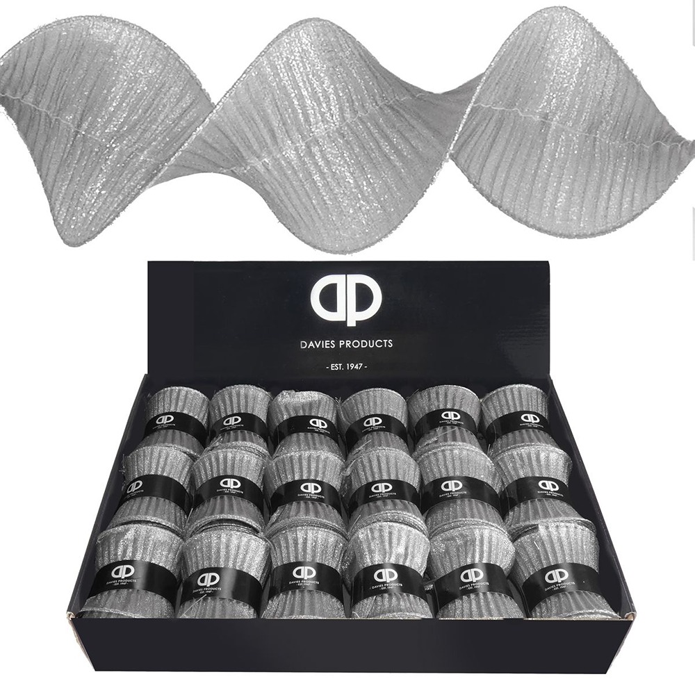 Davies Ruffle Ribbon Silver - 56792