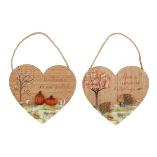 16CM AUTUMN HEART PLAQUE - OR8918