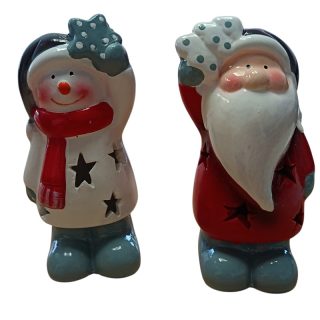 Ceramic Christmas Character LED Ornament - 4445