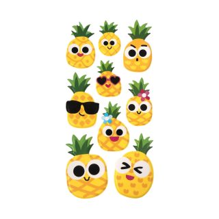 Pineapple 3D Embelished Stickers x 9