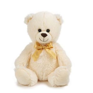 25cm Cream Bear Beige Satin Bow - R05-1330