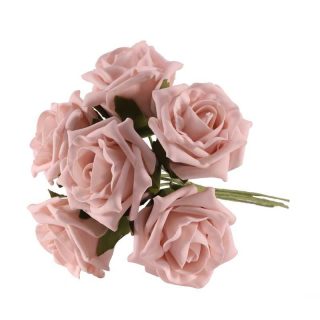 Foam Tea Rose X6 Light Pink