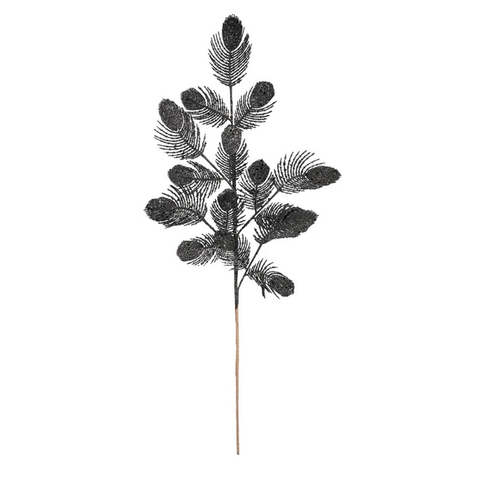 Glitter Feather spray Black - XMA6583
