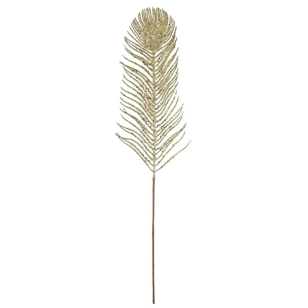 Glitter Feather Stem Gold - XMA6587