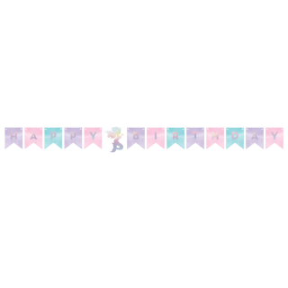 Mermaid Shine Shaped Banner Iridescent With Twine - 336706
