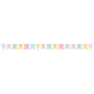 Ice Cream Party Shaped Ribbon Banner - 346415