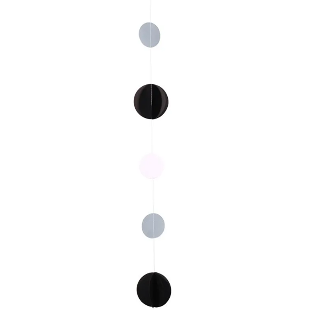Black / White / Silver Circle Balloon Tail - PA6035