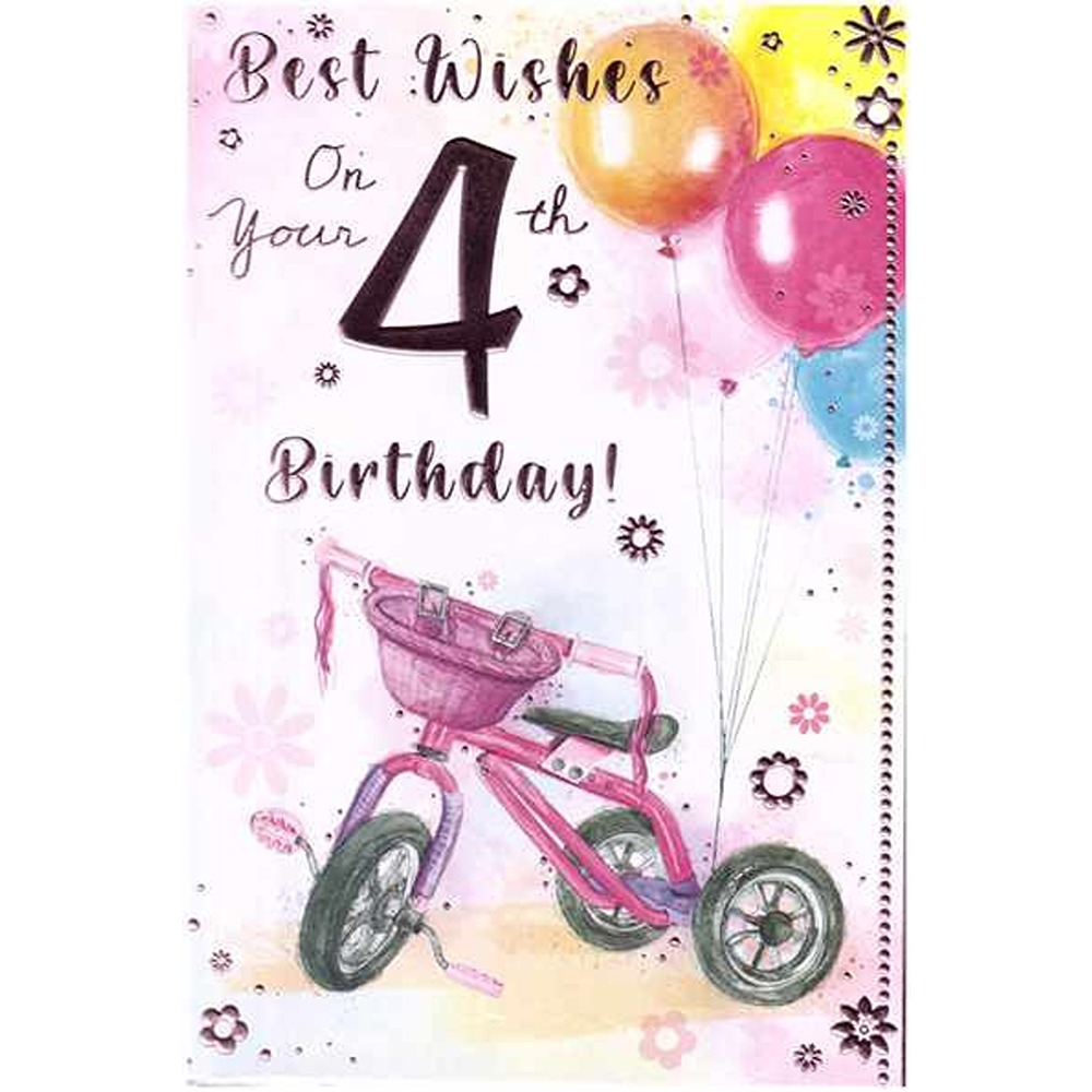 Treasure - Age 4 Female Best Wishes Bike - Code 75 - 6pk - TGC75-2196