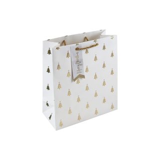 Eurowrap - GOLD EMBOSSED TREE MEDIUM BAG 72S FSC - X-34145-3C
