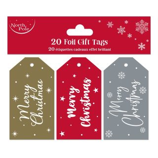 20pk Metallic Xmas Foil Gift Tag - X-34541-GTC