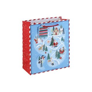 North Pole White Kraft Medium Bag - X-37376-3C
