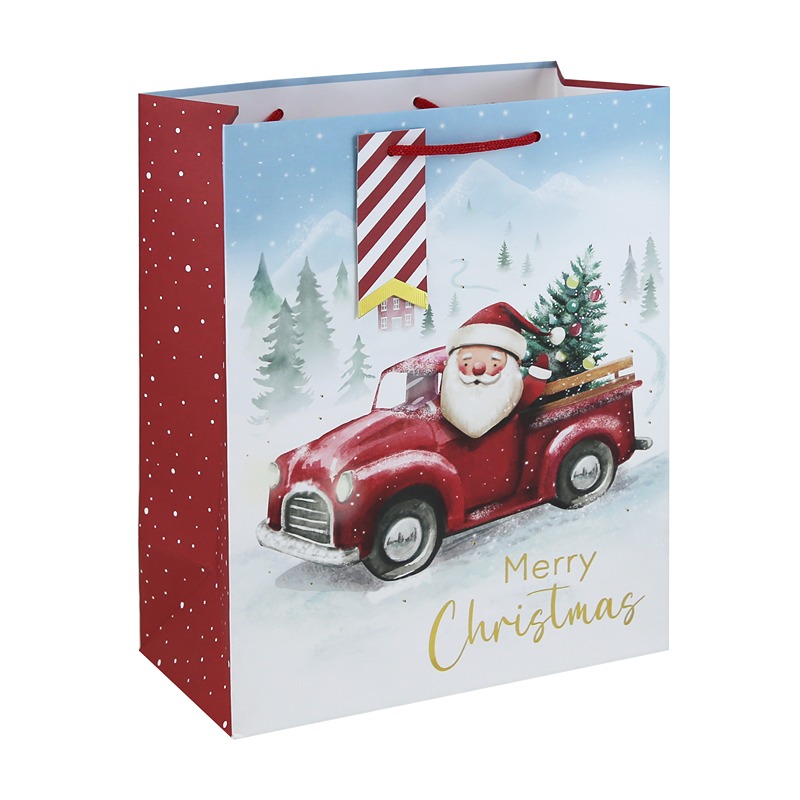 Santa Car White Kraft Large Bag - X-37400-2C