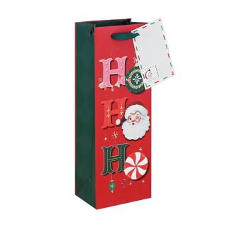 Vintage Santa HoHoHo Bottle Bag - X-37490-4C