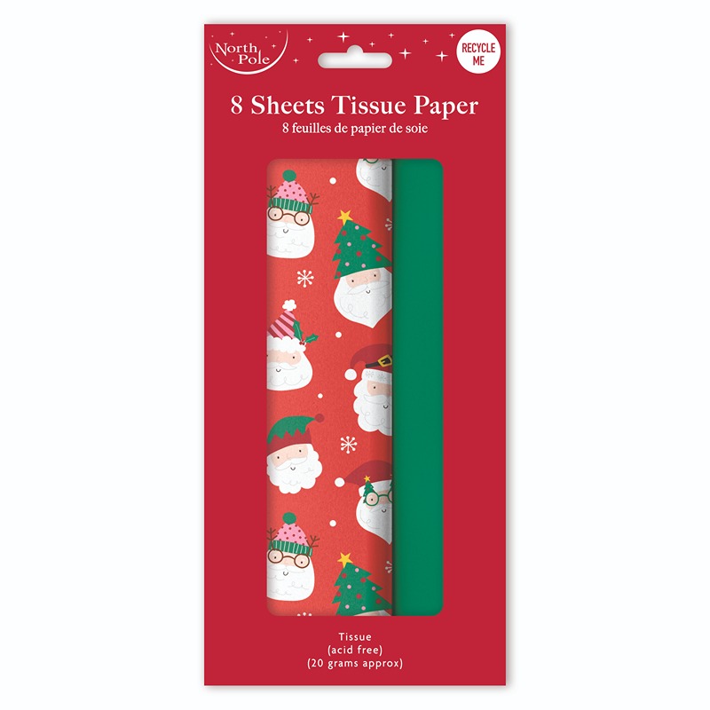 Funky Santa 8 Sheet Tissue Paper - X-37580-TPC - Image 2