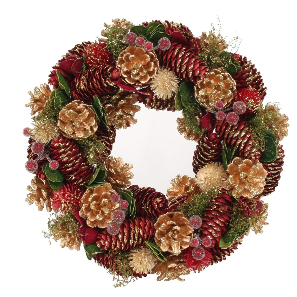 30cm Red / Gold Glitter wreath