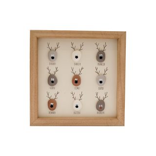 25x25cm Pebble Reindeer Plaque - XMN4446