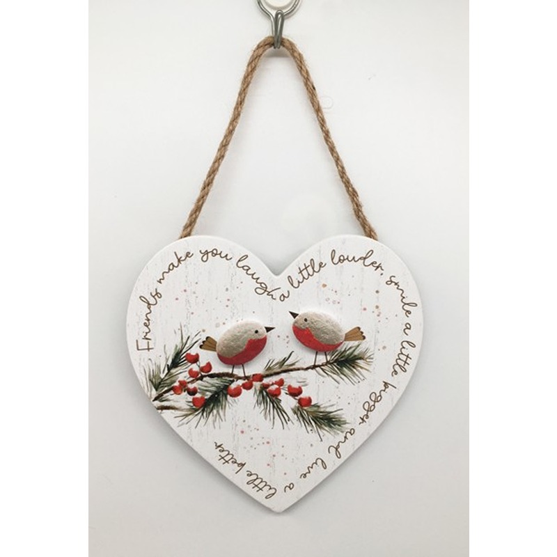 15CM ROBIN HEART PLAQUE - XMR5009