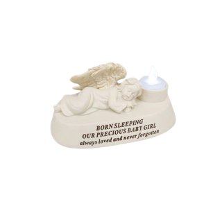 BG CREAM & GOLD FLICKERING BORN SLEEPING - DF18311-BG