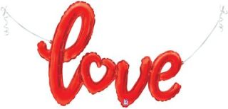 Betallic 47" Air-Filled Shape Love Script Red Pkg