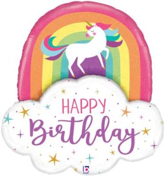 Betallic 35" Shape Unicorn Rainbow Birthday Holographic (D) Pkg