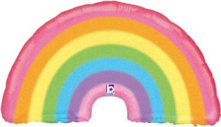 Betallic 36" Shape Glitter Pastel Rainbow Holographic (B) Pkg