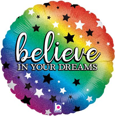 Betallic 18" Rainbow Believe Holographic - 36797P