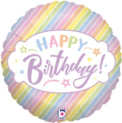 Grabo/Betallic 18" Pastel Birthday Holographic