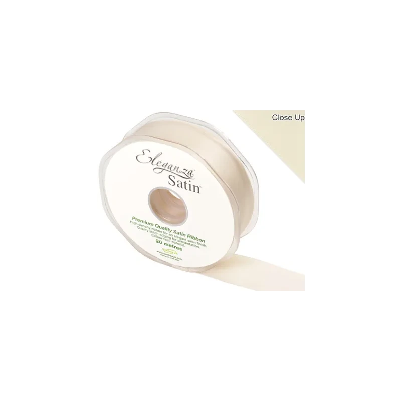 Eleganza Double Faced Satin 25mm x 20m Cream No.62